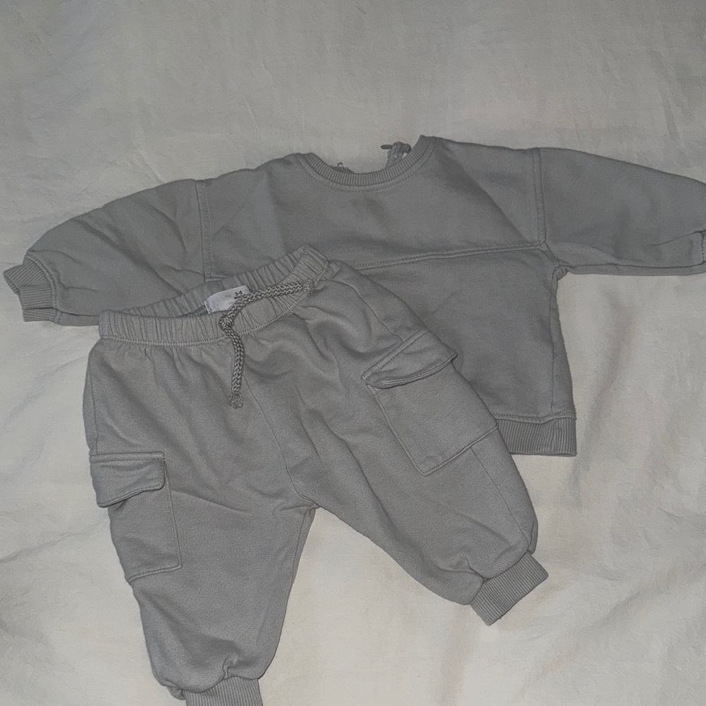Kids Gray Sweatshirt and Jogger Set